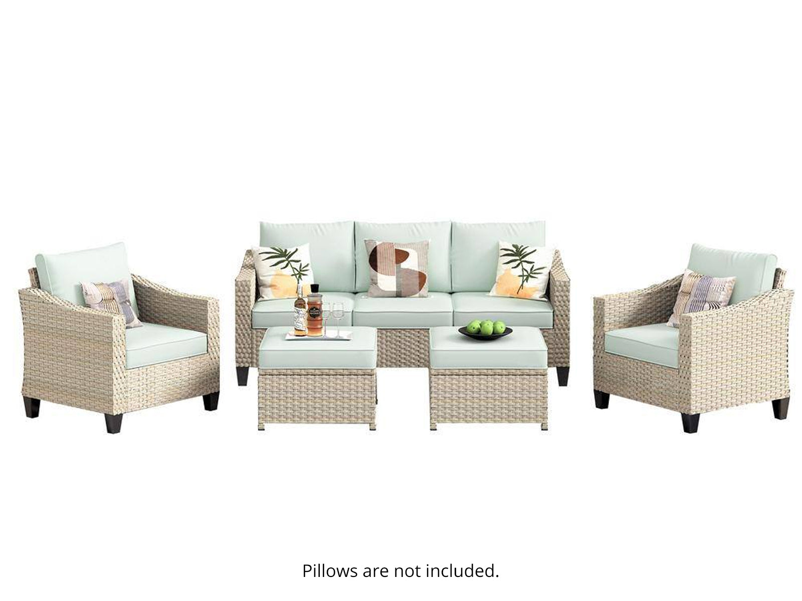 Jezza 5PC Patio Set Khaki+Mint